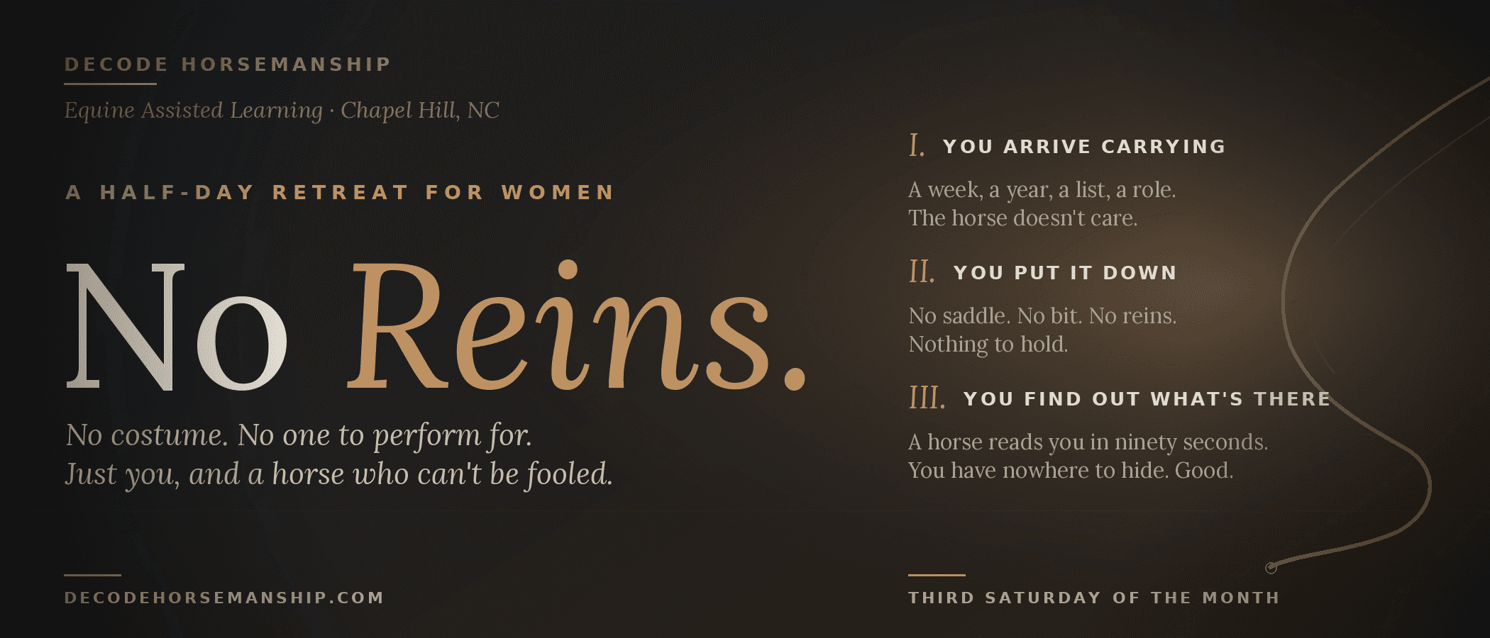 No Reins — A half-day retreat for women at Decode Horsemanship